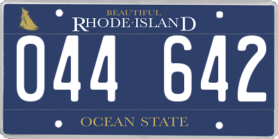 RI license plate 044642