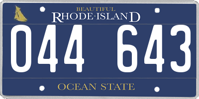RI license plate 044643