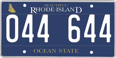 RI license plate 044644