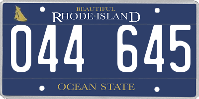 RI license plate 044645