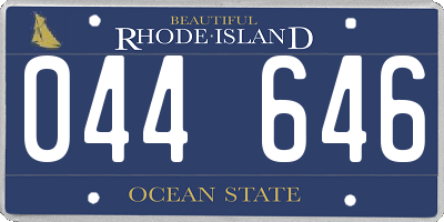 RI license plate 044646