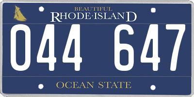 RI license plate 044647