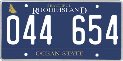 RI license plate 044654