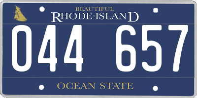 RI license plate 044657