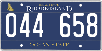 RI license plate 044658