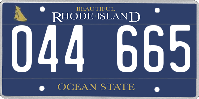 RI license plate 044665