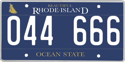 RI license plate 044666