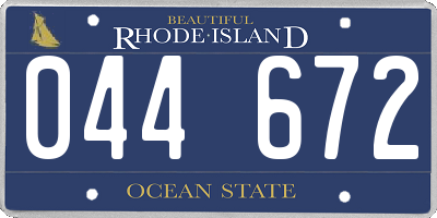 RI license plate 044672