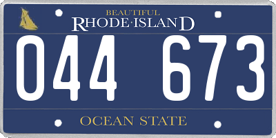 RI license plate 044673