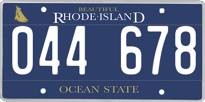 RI license plate 044678