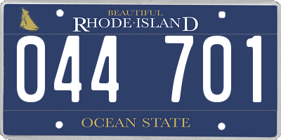 RI license plate 044701