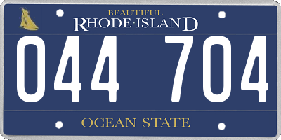 RI license plate 044704