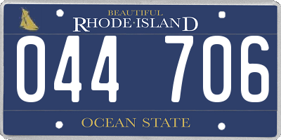 RI license plate 044706