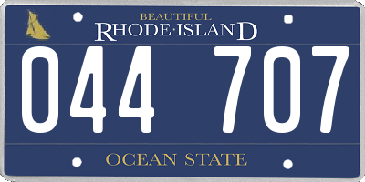RI license plate 044707