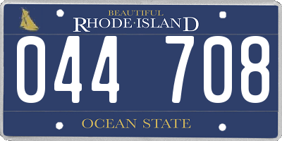 RI license plate 044708