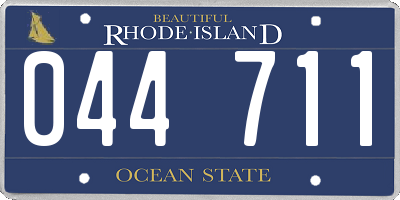 RI license plate 044711