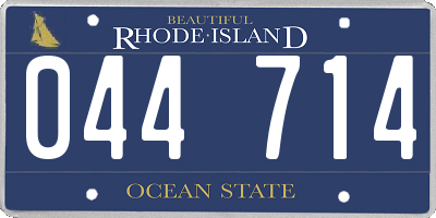 RI license plate 044714