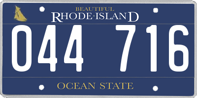 RI license plate 044716