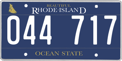 RI license plate 044717