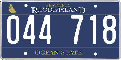 RI license plate 044718