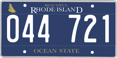 RI license plate 044721
