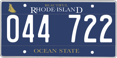RI license plate 044722