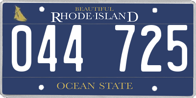 RI license plate 044725