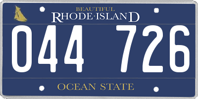 RI license plate 044726