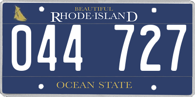 RI license plate 044727