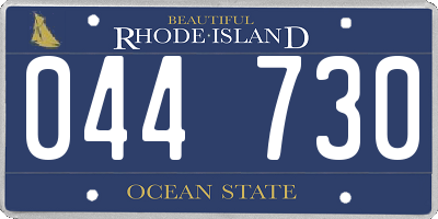 RI license plate 044730