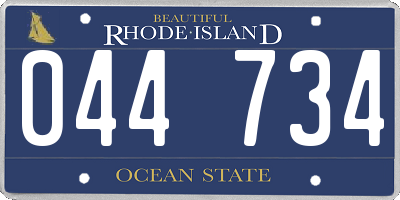 RI license plate 044734