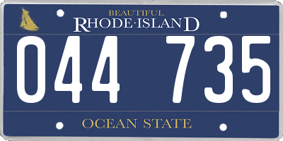 RI license plate 044735