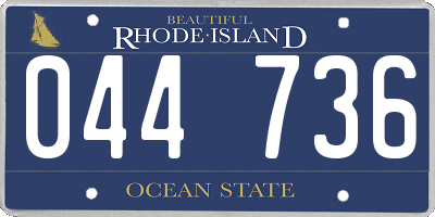 RI license plate 044736