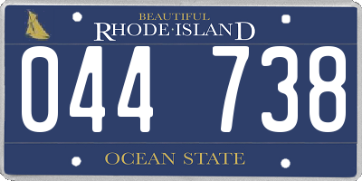 RI license plate 044738