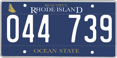 RI license plate 044739
