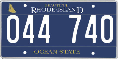 RI license plate 044740