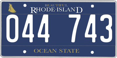 RI license plate 044743