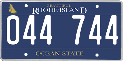 RI license plate 044744