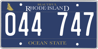 RI license plate 044747