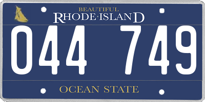 RI license plate 044749