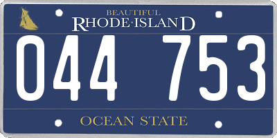 RI license plate 044753