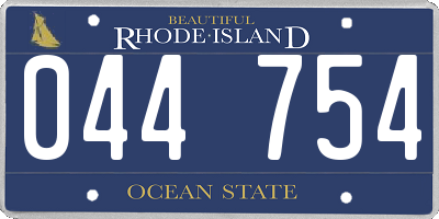 RI license plate 044754