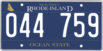 RI license plate 044759