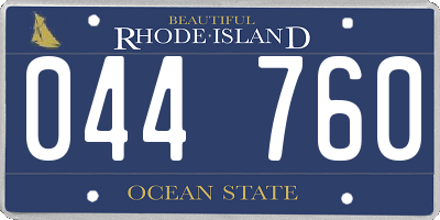RI license plate 044760