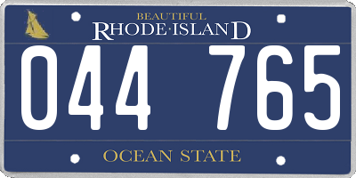 RI license plate 044765