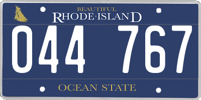 RI license plate 044767
