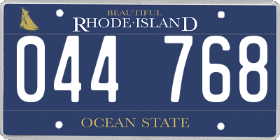 RI license plate 044768