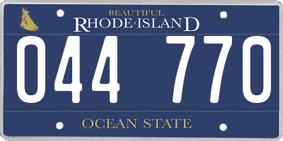 RI license plate 044770
