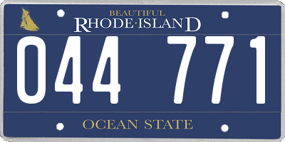 RI license plate 044771