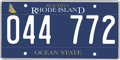 RI license plate 044772